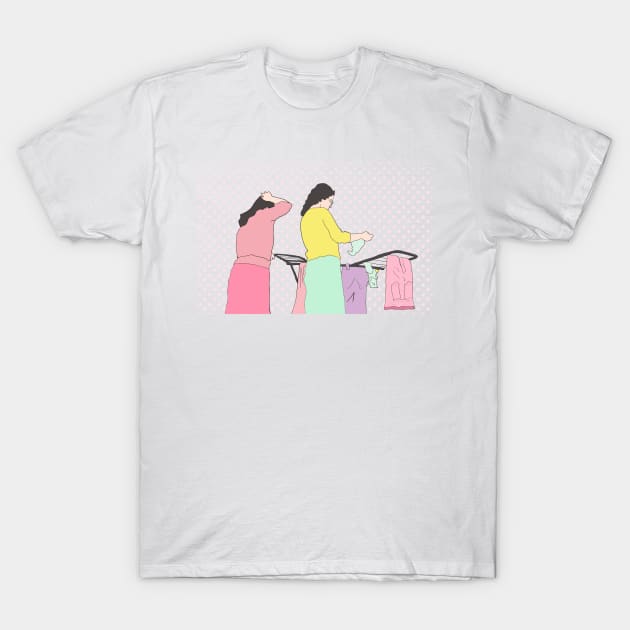 The girls hanging clothes T-Shirt by nuruveyik